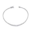 925 Silver Graduated Diamond Tennis Bracelet - Image 2
