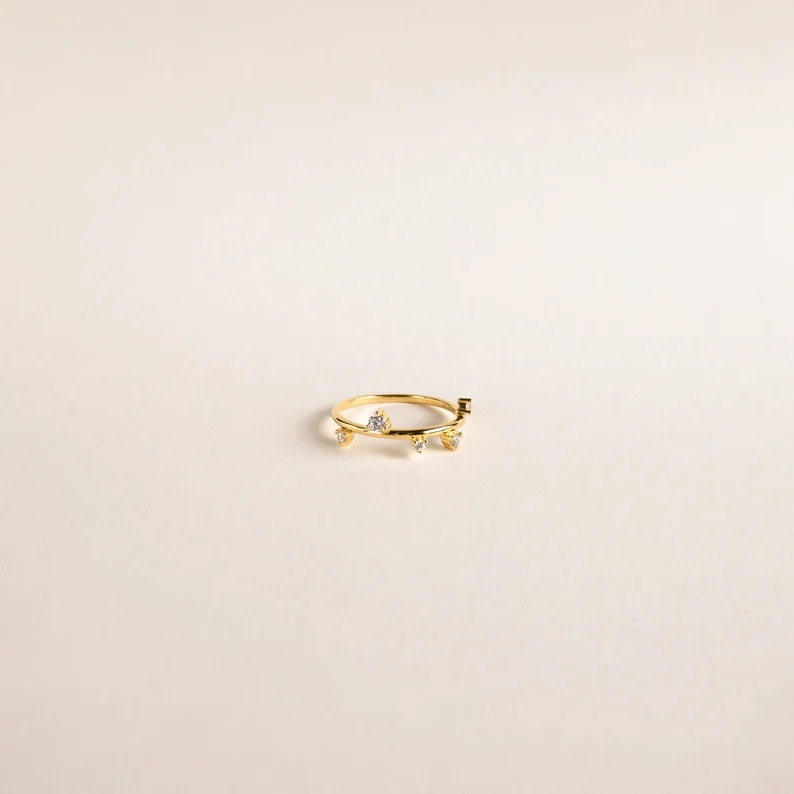 925 Silver Hailey Space Diamond Ring