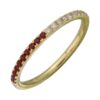 Half and half band ring with pavé-set premium CZ diamond stones