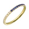 Distinctive half-and-half ring design with polished stone set finish