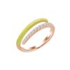 Thin wrap ring with half enamel and half stone detailing