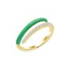 Thin wrap ring with smooth enamel contrast and sparkle