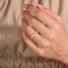 925 Silver Half Eternity Diamond Dome Wedding Ring - Image 2