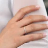 Elegant half eternity ring with a simple band profile