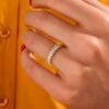 925 sterling silver ring with premium CZ diamonds and pave setting