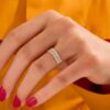 925 silver half eternity ring with sparkling stones