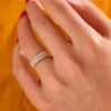 Gold-plated sterling silver ring with premium CZ stones