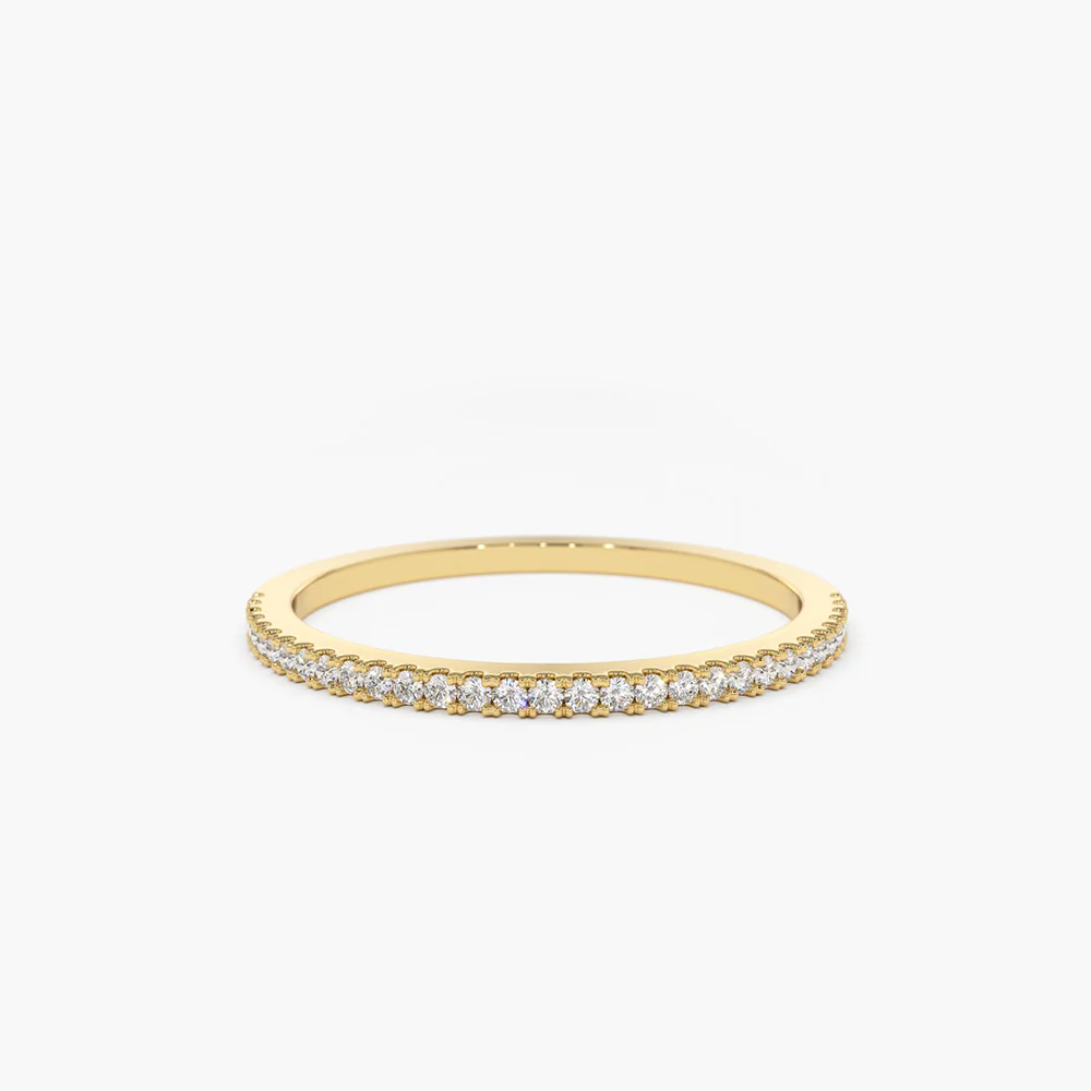 925 Silver Half Eternity Micro Pave Diamond Ring