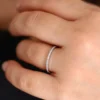 925 Silver Half Eternity Micro Pave Diamond Ring - Image 5