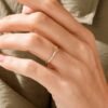 925 Silver Half Eternity Signet Ring with sleek modern design