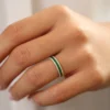 Gold-plated sterling silver ring with CZ emerald stones