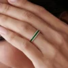 Sterling silver half eternity ring with square-cut stones