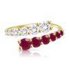 925 Silver wrap ring with half polished and half stone-set design