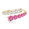 Graduated CZ stones create a sparkling half-and-half ring style