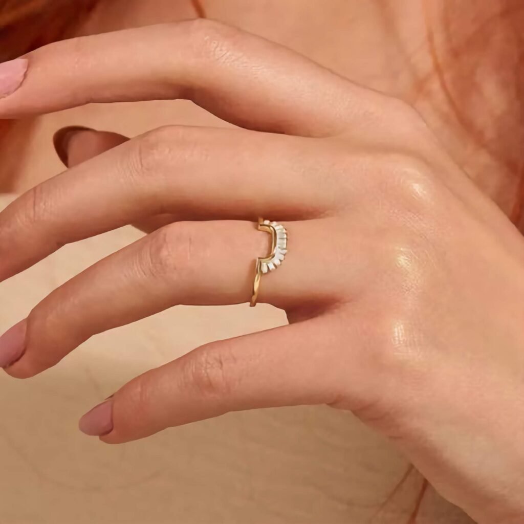 925 Silver Half Square Stacking Ring