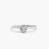 925 Silver Halo Diamond Ring in sterling silver with gold plating