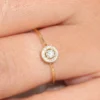 925 Silver Halo Diamond Ring in 925 sterling silver