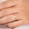 925 Silver Halo Diamond Ring with nickel-free hypoallergenic finish