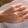 Slim hammered ring designed for stacking or solo wear