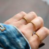 Simple silver ring with a handcrafted textured look