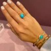 925 Silver Havana Turquoise Link Ring with bold link design