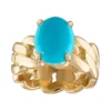 925 Silver Havana Turquoise Link Ring in sterling silver and gold plating