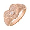 925 Silver Heart Center Bezel Signet Ring - Image 2