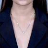 925 Silver Heart Chain Necklace with cubic zirconia accents