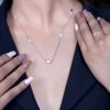 925 Silver Heart Chain Necklace in thick gold plating
