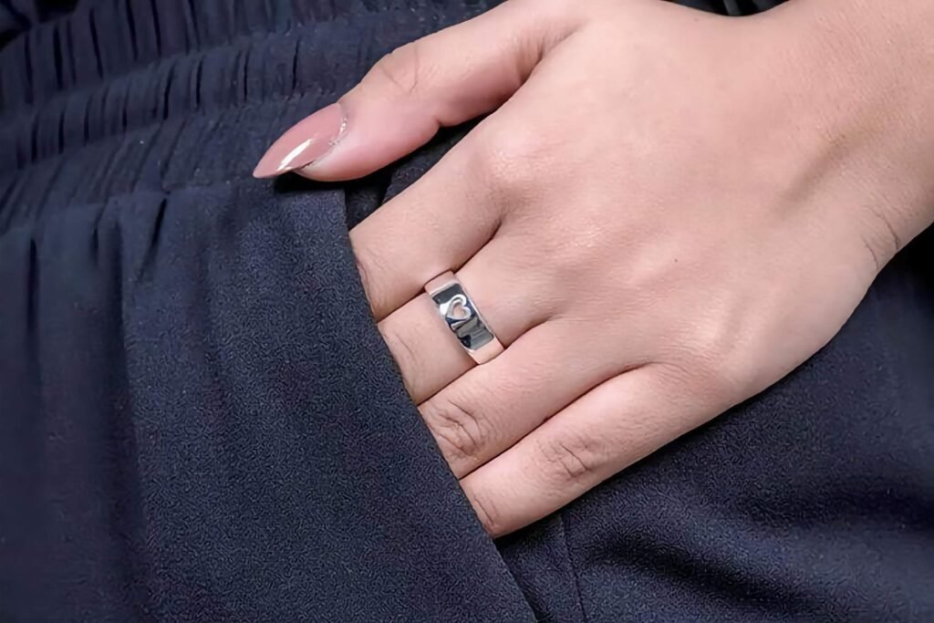 925 Silver Heart Cut Out Ring