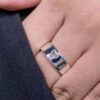 925 Silver Heart Cut Out Ring with Premium CZ Diamond and pave setting
