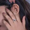 925 Silver Heart Cut Out Ring with openwork heart pattern along the band