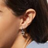 925 Silver Heart Dangle Earrings with cubic zirconia sparkle