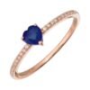 925 Silver Heart Shape Engagement Ring - Image 3