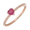925 Silver Heart Shape Engagement Ring - Image 4