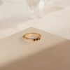 Bold 925 sterling silver ring with black diamond-inspired centre