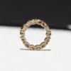 Gold plated sterling silver ring with sparkling CZ stones