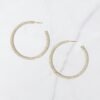 925 Silver Hoop Earrings with pavé-set stones and polished finish