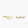 Elegant hoop earrings with a dangling diamond-inspired accent