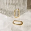 Elegant hoop earrings with delicate beaded detailing and sparkle
