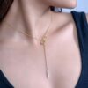 925 Silver Infinity Lariat Bar Pendant with flowing silhouette
