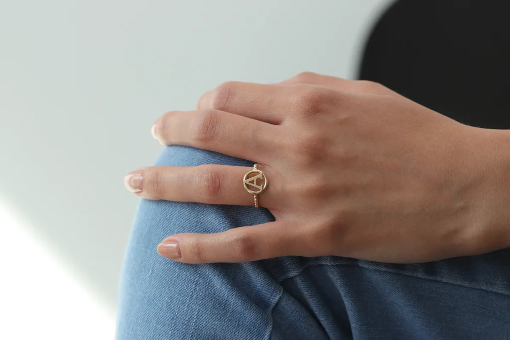 925 Silver Initial Letter Ring