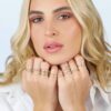 Chunky diamond ring with a smooth, modern silhouette
