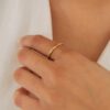 Gold-plated sterling silver ring with polished finish