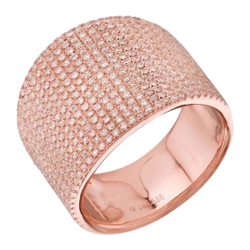 925 Silver Jumbo Diamond Cigar Ring