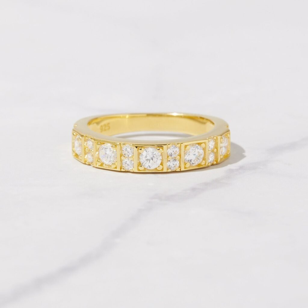 925 Silver Large and Small CZ Ring