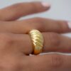 Large croissant ring with modern, eye-catching silhouette