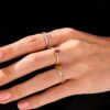 925 Silver Lavender Sapphire Band Ring - Image 4