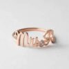 925 Silver Letter Engagement Ring with custom letter design