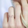 925 Silver Letter Engagement Ring in 925 Sterling Silver and gold plating